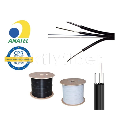 Self Supporting Optical Fiber FTTH Drop Cable Metal Reinforced SM G657A For Aerial