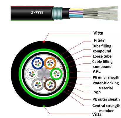 Loose Tube Fiber Optic Cable Double Jacket Armored Direct SM FO Cable