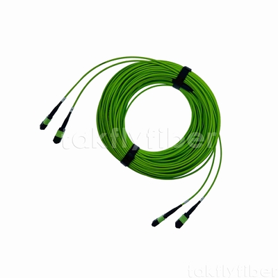 2 X 12f Mpo Mtp Patch Cord 3.0mm Om5 Lime Green For High Speed Data Center Networking