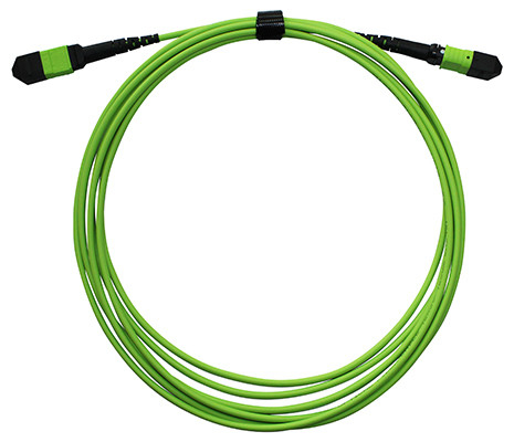 24-Fiber Multi Mode MPO MTP Fiber Optic Cable In Lime Green LSZH Jacket