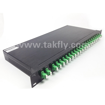 100GHZ AWG 40CH DWDM MUX DEMUX with Fiber Height -100-0μm and 0.9mm Cable Diameter