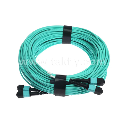 24 Cores MTP Trunk Cable Fiber Optic Jumper for Data Center FTTX PVC Customizable