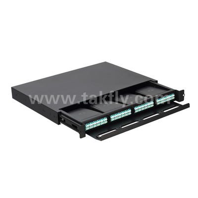 Customizable Fiber Optic MPO Cassette MTP Patch Panel Slidable Type for Data Center FTTX