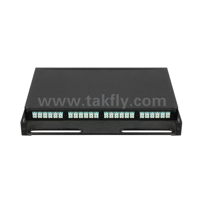 Black Fiber Optic MPO Cassette MTP Patch Panel Management for Data Center FTTX