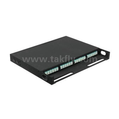Black Fiber Optic MPO Cassette MTP Patch Panel Management for Data Center FTTX