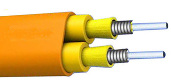 PE Cover Flat Duplex Armored Optical Cable with 1200N Installation Tensile