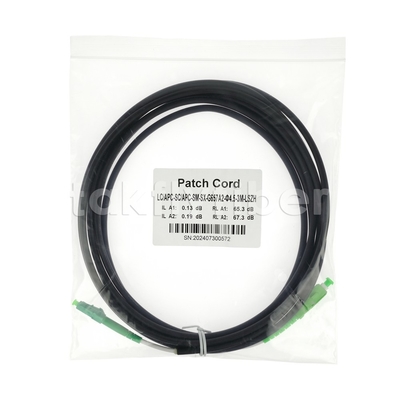Telecom Grade CPR Dca Certified 4.5mm Double Shealth Fiber Optic Patchcord SM G657AB3 LSZH Black Jacket SCAPC To LCAPC