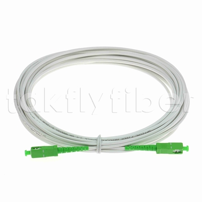 EN50575 CPR Certified SC APC Fiber Optic Patchcord Armoured Fibre Optic Patch Leads Simplex 3.0mm LSZH White Jacket