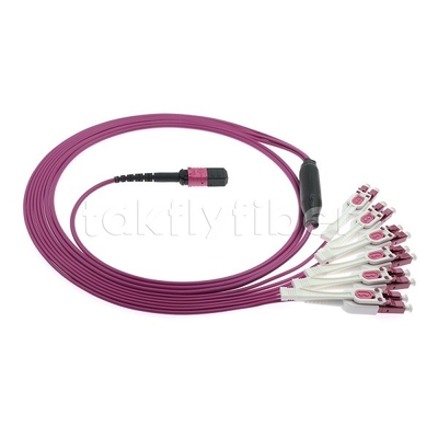 12F MPO/MTP-LC APC DX Uniboot OM4 Fiber Optic Patch Cord for Data Centers -40°C to 85°C