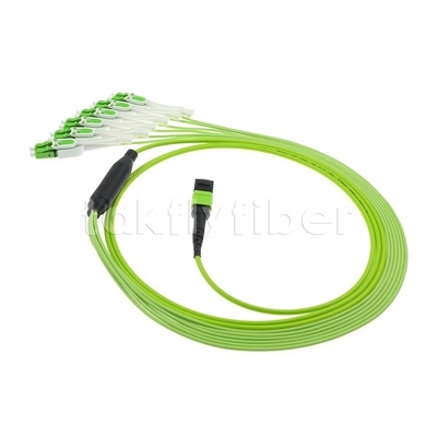 MPO / MTP Male or Female OM5 Fiber Optic Patch Cord 12F LC APC DX Uniboot