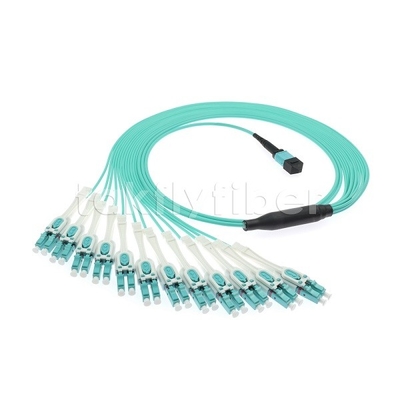 24 F MPO-LC Uniboot OM3 Fiber Patch Cord 12x LC DX Perfect for Large Networks