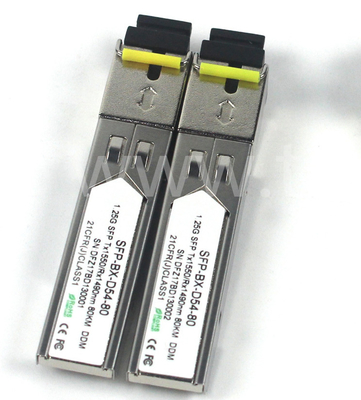BIDI 1.25 G SFP Transceiver Tx1550/Rx1490nm 80KM SMF DDM LC CISCO JUNIPER HUAWEI COMPATIBLE