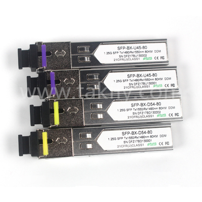 BIDI 1.25 G SFP Transceiver Tx1550/Rx1490nm 80KM SMF DDM LC CISCO JUNIPER HUAWEI COMPATIBLE