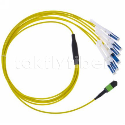Durable MPO-CS Patch Cord for Telecommunication Networks Intertion Loss ≤0.3dB Fiber Diameter 50/125