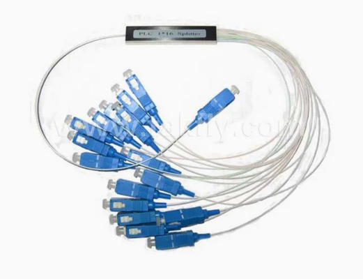 1X16 FTTX Mini Steel Tube Fiber Optic PLC Splitter Cable Diameter 0.9mm for FTTX Applications