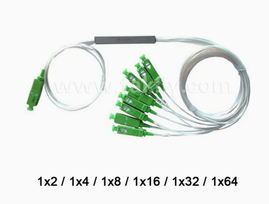 1X16 FTTX Mini Steel Tube Fiber Optic PLC Splitter Cable Diameter 0.9mm for FTTX Applications