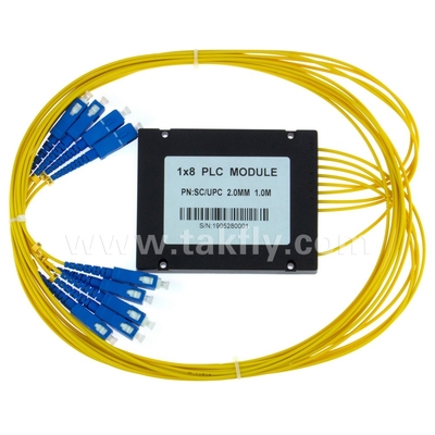 Gpon Epon 1X8 SC APC ABS FTTX Fiber Optic PLC Splitter High Reliability And Stability
