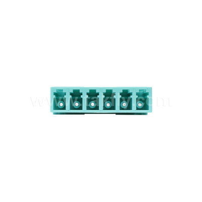 LC/PC 6 Ways Adapter , MM OM3(Aqua), OM4(Violet) Blue ,Without Flange