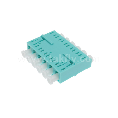 LC/PC 6 Ways Adapter , MM OM3(Aqua), OM4(Violet) Blue ,Without Flange