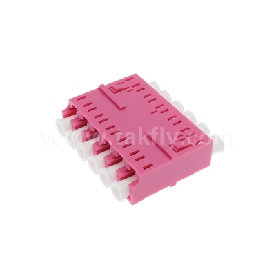 LC/PC 6 Ways Adapter , MM OM3(Aqua), OM4(Violet) Blue ,Without Flange