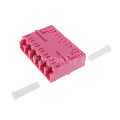 LC/PC 6 Ways Adapter , MM OM3(Aqua), OM4(Violet) Blue ,Without Flange