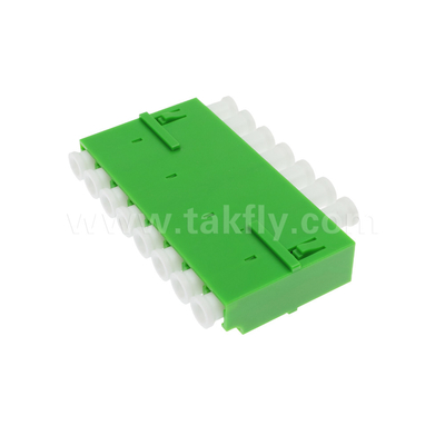 LC/UPC 8 Port Single Mode SM OS2, Green, Without Flange Fiber Optic Adapter for Telecom