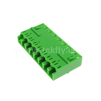 LC/UPC 8 Port Single Mode SM OS2, Green, Without Flange Fiber Optic Adapter for Telecom