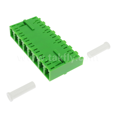 LC/UPC 8 Port Single Mode SM OS2, Green, Without Flange Fiber Optic Adapter for Telecom