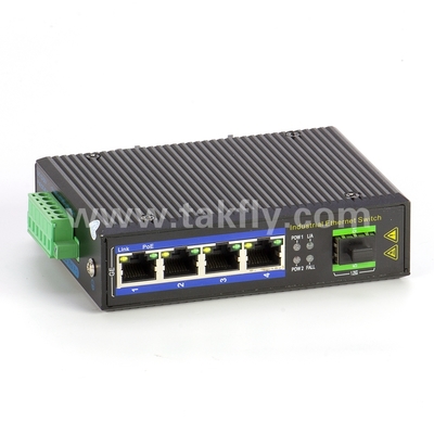 Industrial POE Ethernet Switch 4-Port Gigabit with SFP Slot