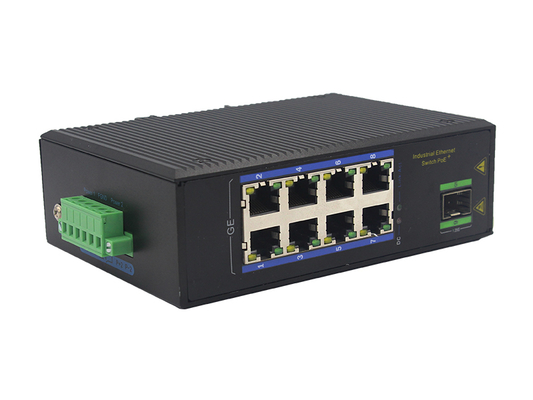 8-Port Industrial Gigabit POE Switch with SFP DIN-Rail Mount