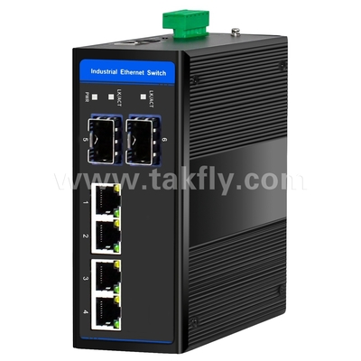 Industrial POE Ethernet Switch 4 Port Gigabit 2 SFP DIN-Rail