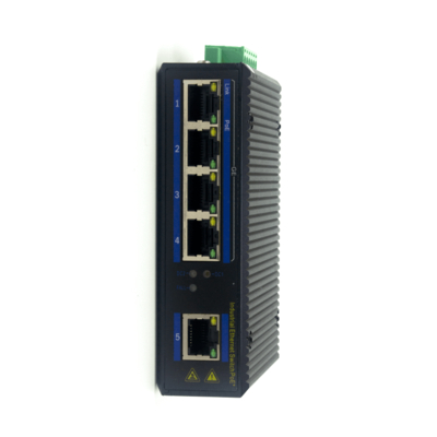 Industrial POE Switch 5-Port Gigabit DIN-Rail Mount IP40