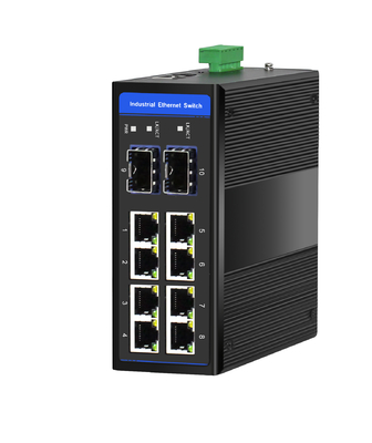 8-Port Industrial Gigabit POE Switch with 2 SFP Slots DIN-Rail Mount