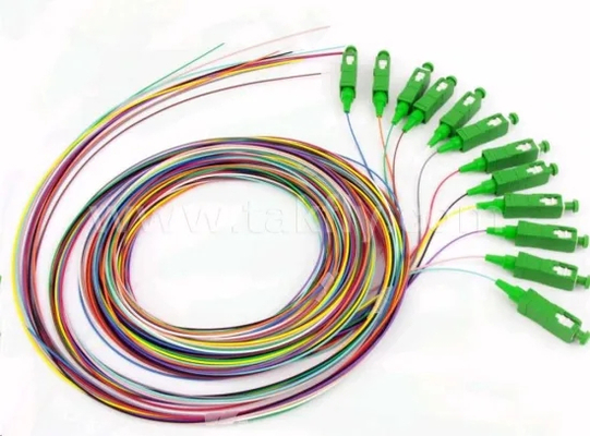 12 Core OM3 Fiber Optic Pigtail LSZH Jacket 0.9mm SC FC ST LC