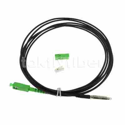SC APC Fiber Optic Patchcord with G657A2 Fiber TPU Black Jacket and CPR Eca Rated for FTTH Drop Cable