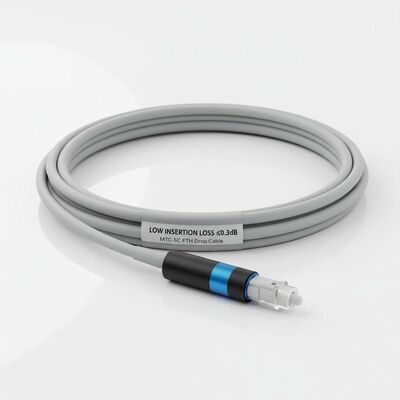 Pushable Bullet Flexible MTC-SC FTTH Drop Cable with 3.0mm Diameter and Low Insertion Loss ≤0.3dB
