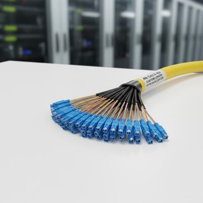 48 Cores G657A OS2 Pre-terminated Breakout Cable Fanout Pigtail with Customized Length for FTTH Data Center