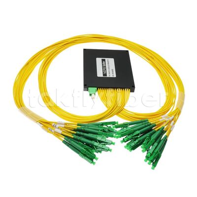 1x32 PLC Fiber Splitter with LC/APC Simplex Adapter Input and 2.0mm Pigtails Output for FTTH FTTX Applications