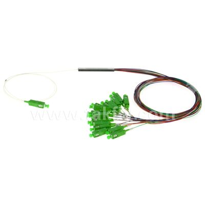 PLC Splitter 0.9mm colored outlets Mini Steel Tube SC APC/UPC Fiber Optic for Data Center Telecom FTTX