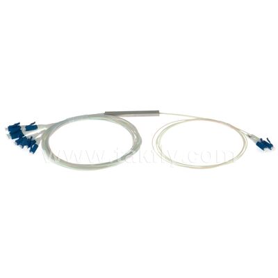 PLC Splitter 2*N Steel Tube SC APC/UPC 0.9mm Fiber Optic for Data Center Telecom FTTX