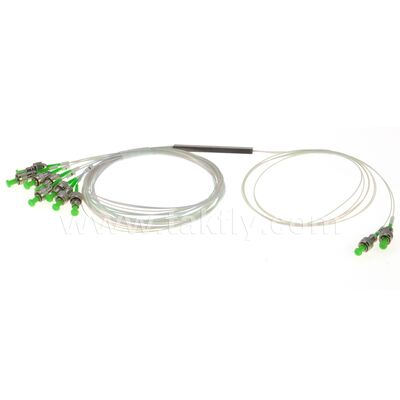 PLC Splitter 2*N Steel Tube SC APC/UPC 0.9mm Fiber Optic for Data Center Telecom FTTX