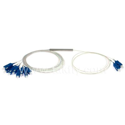 PLC Splitter 2*N Steel Tube SC APC/UPC 0.9mm Fiber Optic for Data Center Telecom FTTX