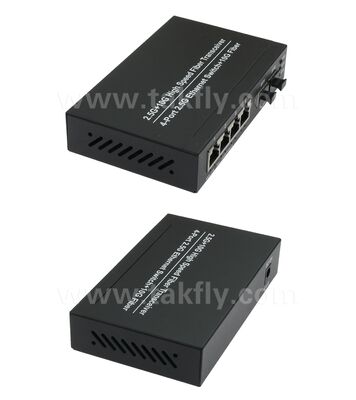 2.5G 2 Port Fiber 4 Port Copper Ethernet Switch with 10G Uplink and Fanless Metal Housing for High-Speed Network Expansion