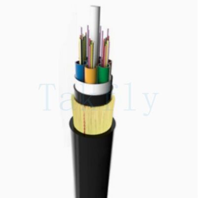 ADSS 2-24 Core Loose Tube Aerial Cable – FRP Central Member, Aramid Yarn, PE/AT Outer Sheath