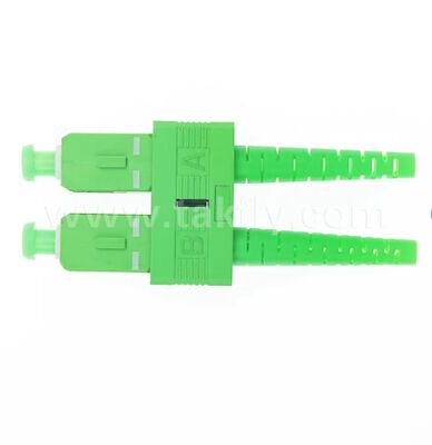 SC/APC Fiber Optic Connector, Green Housing 8° Angled Polish Connector, Low Back Reflection High Precision SC APC Simplex Adapter for FTTH CATV Optical Network