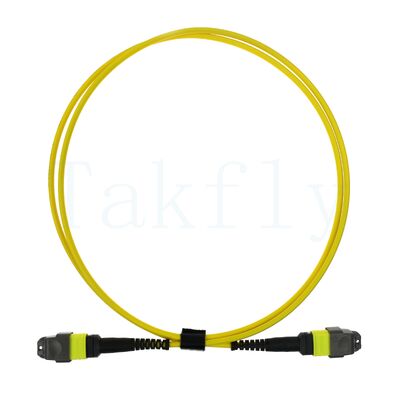 12F MTP(M) – MTP(F) APC Patch Cord, SM G657A1, 1m, 3.0mm, LSZH Yellow, Bend-insensitive Boot, Low Loss