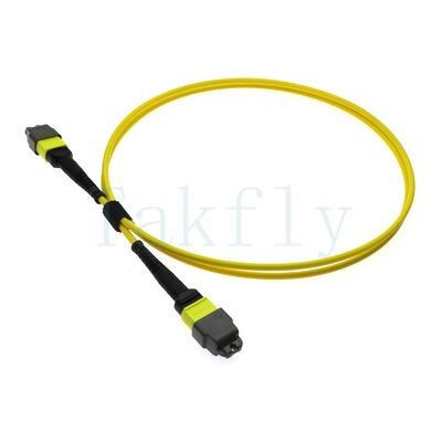 12F MTP(M) – MTP(F) APC Patch Cord, SM G657A1, 1m, 3.0mm, LSZH Yellow, Bend-insensitive Boot, Low Loss