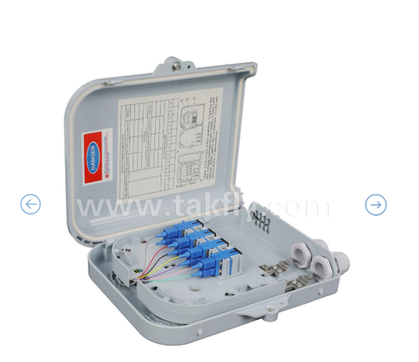 FTKS-1805-8E Termination Box with 8 PCS SC/UPC SM SX adapter and pigtail fully installed