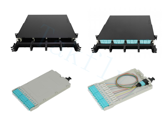 1U 144C High Density MPO Patch Panel – 12 Cassettes, MPO to LC Conversion, Pre-Terminated for SAN/LAN/Data Center