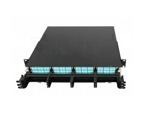 1U 144C High Density MPO Patch Panel – 12 Cassettes, MPO to LC Conversion, Pre-Terminated for SAN/LAN/Data Center